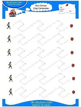 Çocuklar İçin Çizgi Çalışma Sayfaları 